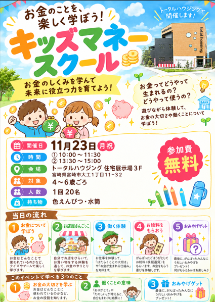 キッズマネースクール　会場：トータルハウジング