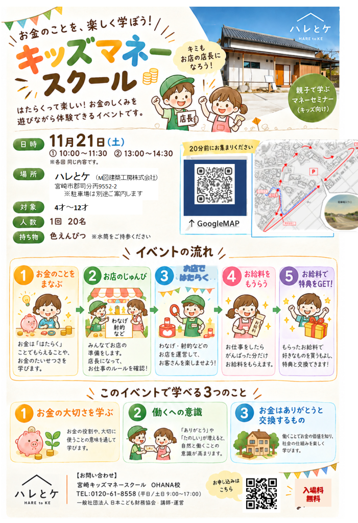 キッズマネースクール　会場：ハレとケ